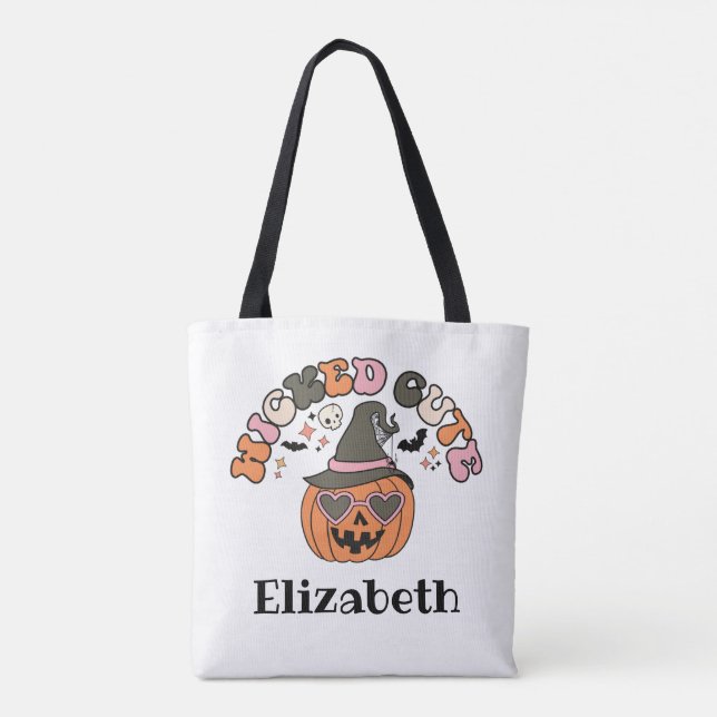 Personlig Kids Wicked Cute Halloween Treat Bag Tygkasse (Baksida)