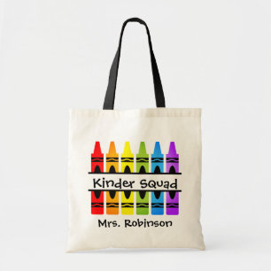 Personlig Kinder Squad Crayon Teacher Tote Bag Tygkasse