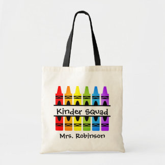 Personlig Kinder Squad Crayon Teacher Tote Bag Tygkasse