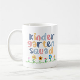 Personlig Kindergarten Squad Blommigt Namn Kaffemugg