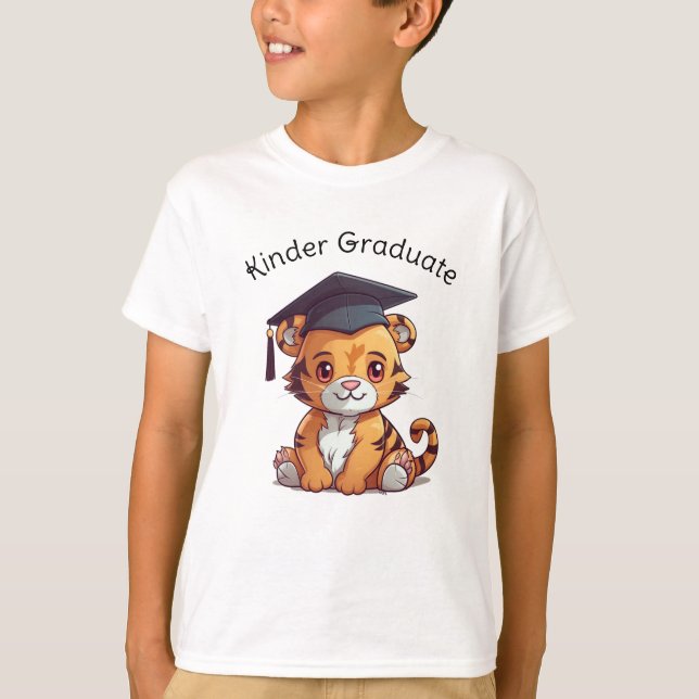 Personlig Kindergarten Studenten Tiger Unge T Shirt (Framsida)