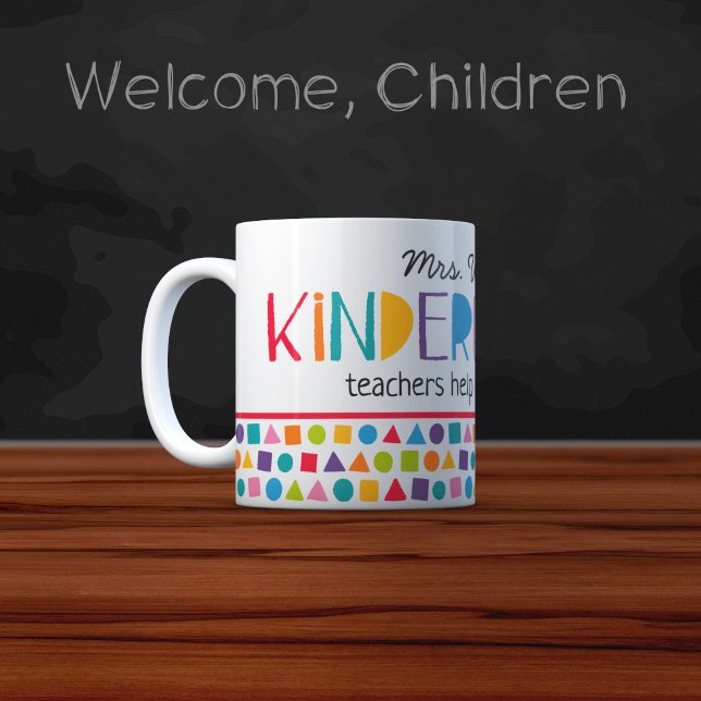 Personlig Kindergarten Teacher Colorful Kritor Två-Tonad Mugg (Skapare uppladdad)