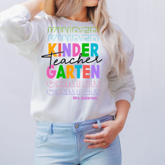 Personlig Kindergarten Teacher Sweatshirt T Shirt