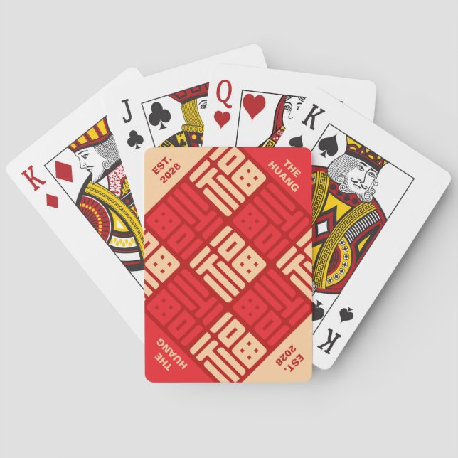 Personlig kinesisk "福" välsignelse  casinokort (Baksidan)