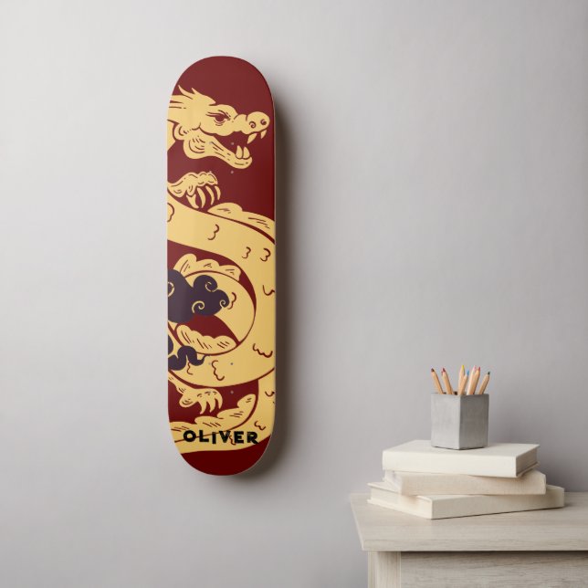 Personlig kinesiska draken mini skateboard bräda 18,5 cm (Väggkonst)