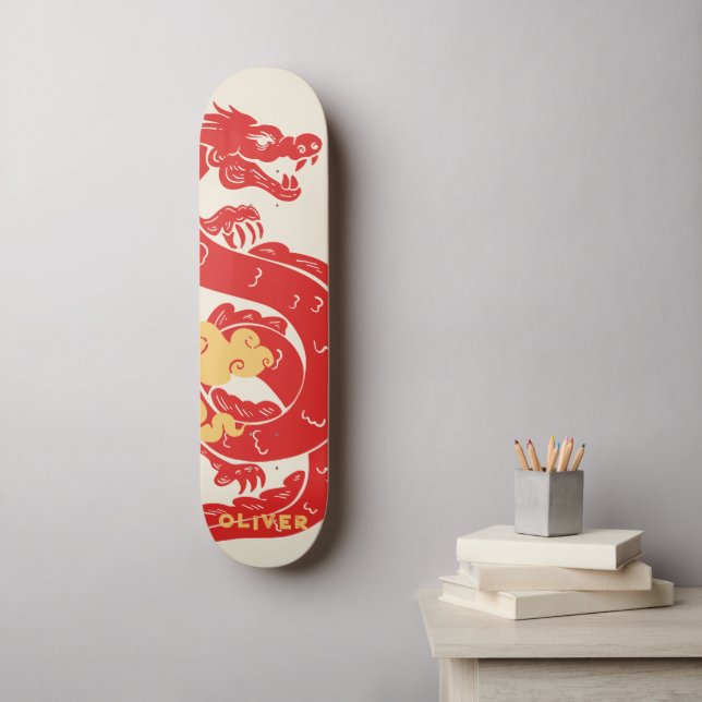 Personlig kinesiska draken mini skateboard bräda 18,5 cm (Väggkonst)