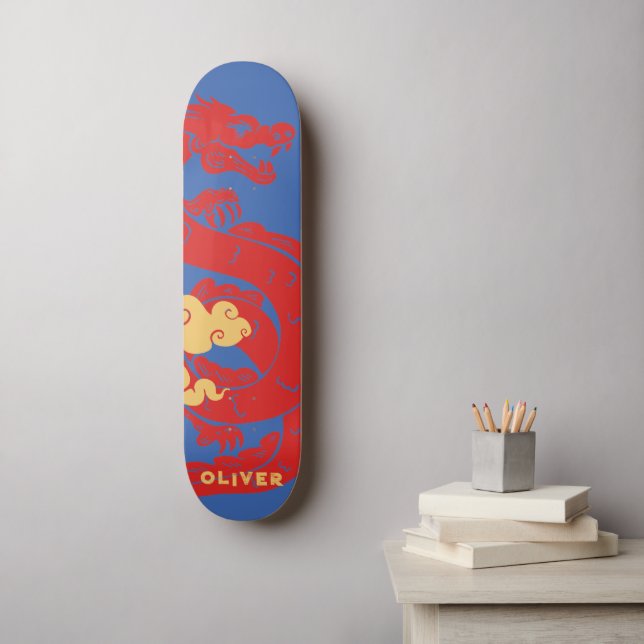 Personlig kinesiska draken mini skateboard bräda 18,5 cm (Väggkonst)