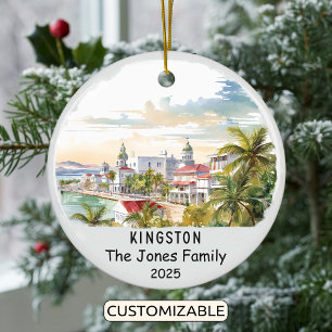 Personlig Kingston Ornament, Jamaica Julgransprydnad Keramik