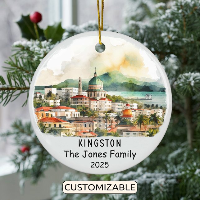 Personlig Kingston Ornament, Jamaica Julgransprydnad Keramik (Skapare uppladdad)