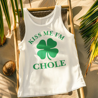 Personlig Kiss Me St. Patrick's Day Linne Med Racerback