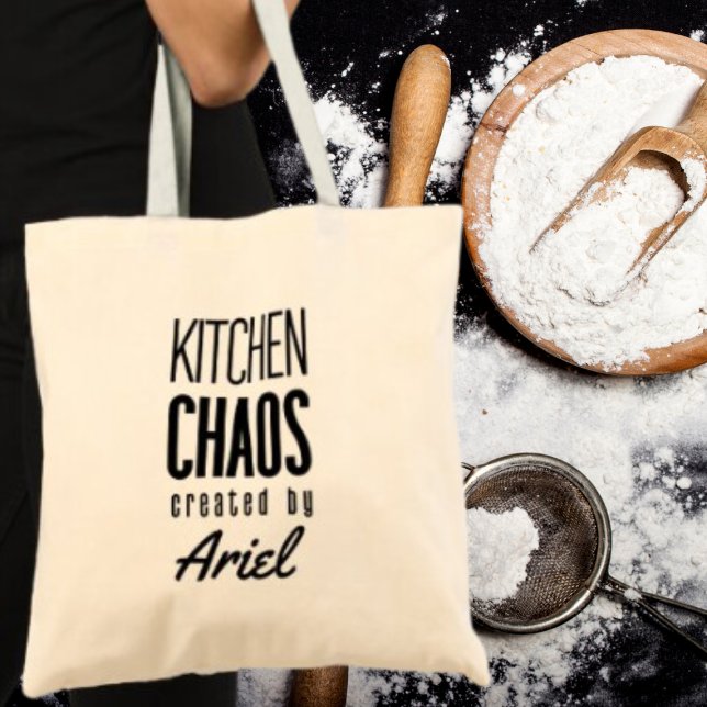 Personlig Kitchen Chaos Chef Cook Foodie Gift Tygkasse (Order yours today and let your kitchen personality shine!)