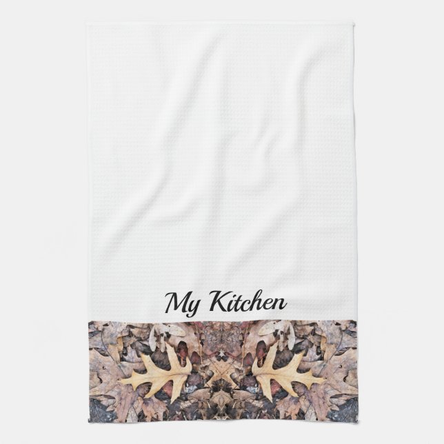 Personlig Kitchen Towel - Autumn Oak Löv Kökshandduk (Vertikal)