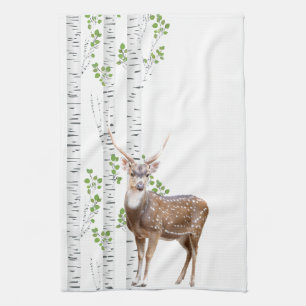 Personlig Kitchen Towel Hjort Doe Buck Forest Wo Kökshandduk