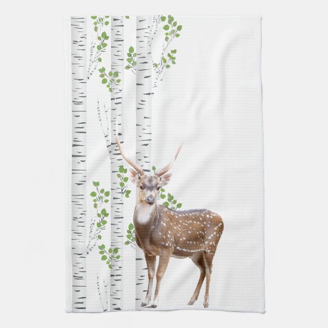 Personlig Kitchen Towel Hjort Doe Buck Forest Wo Kökshandduk (Vertikal)