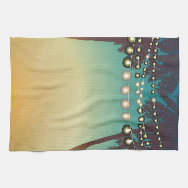 Personlig Kitchen Towel Seach Sunset Handflatan Tr Kökshandduk (Horisontell)