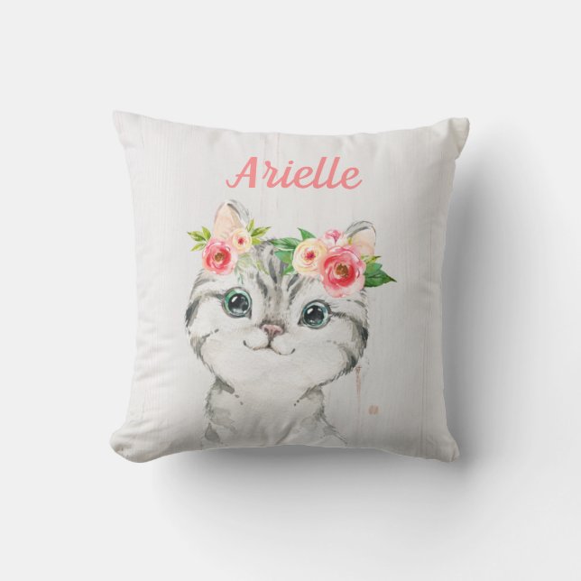 Personlig Kitten Pillow, Kat Cushion Kudde (Framsida)