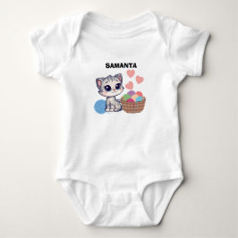 Personlig Kitten & Yarn Baby Bodysuit T Shirt