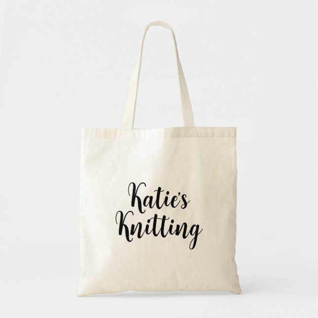 Personlig Kitting Project Tote Bag Tygkasse (Framsidan)