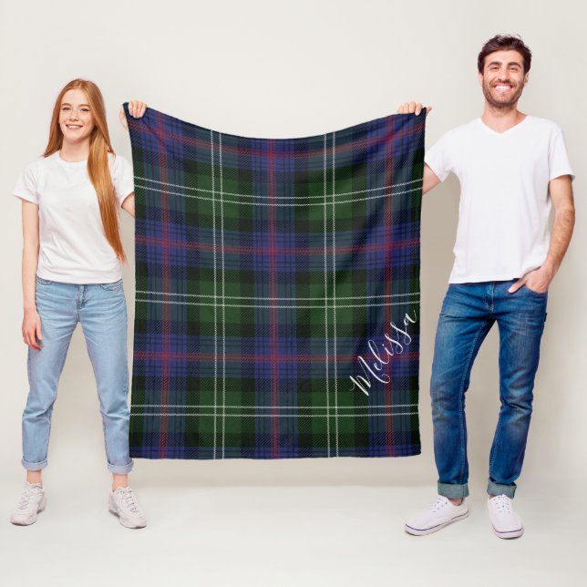 Personlig Klan Sutherland Tartan Play Add Namn Fleecefilt (På plats)