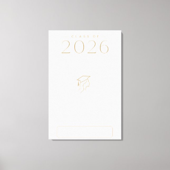 Personlig Klass 2026 Namn Elegant Konst Canvastryck (Framsida)