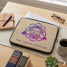 Personlig Klass 2026 Stipendiat Kam Crest Falsk Bu Laptop Fodral