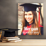 Personlig klass för 2023 Studenten-foto Canvastryck<br><div class="desc">Den moderna och snyggt studenten-väggkonsformade arbetsytans utformning har ett foto av student med enkla namn- och klassårsuppgifter som kan vara personlig för din grad. En vacker accent för studentfesten och en speciell keepy för visningen i ditt hem.</div>