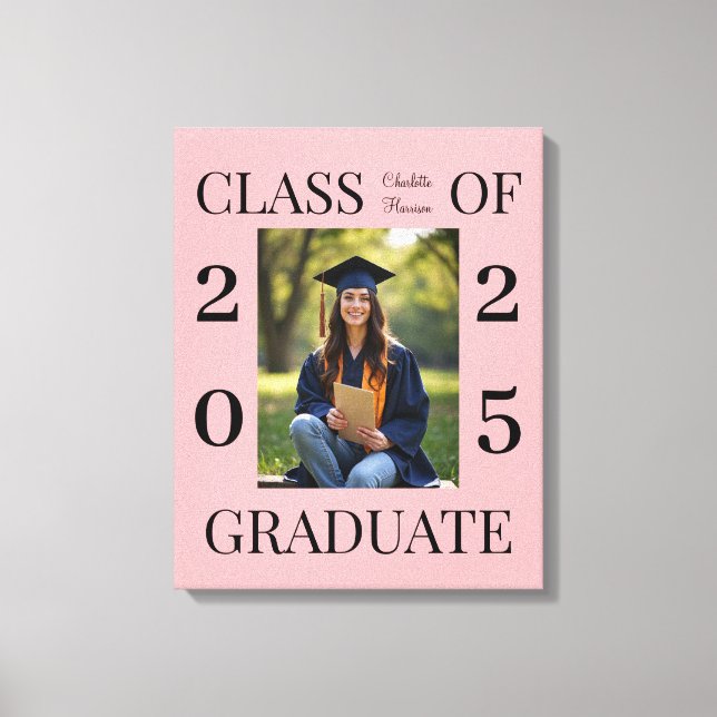 Personlig klass för 2025 Studenten-foto Canvastryck (Framsida)
