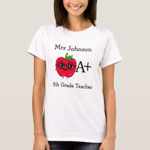 Personlig Klass och Namn Cute Apple T Shirt