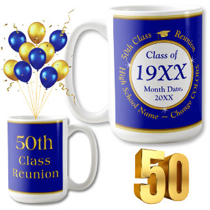 Personlig, klass Reunion-idéer 50 år. Kaffemugg
