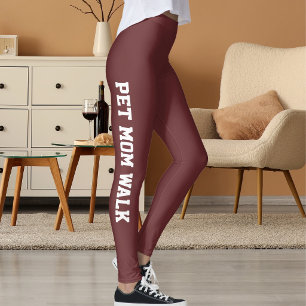 Personlig Klassig Pet Mom Jul Mörkröd Brun Leggings