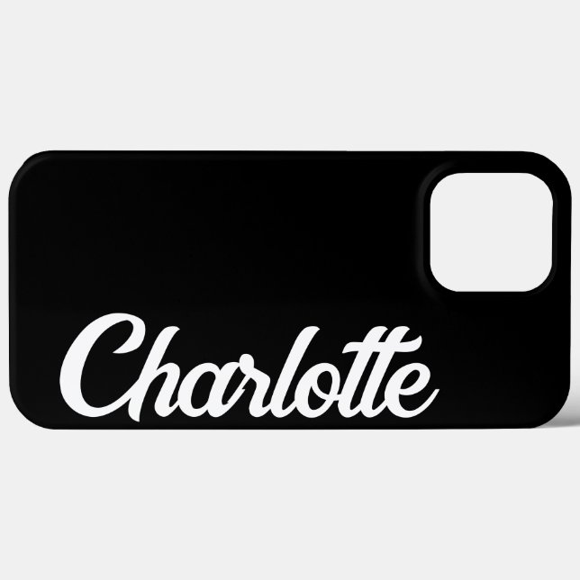 Personlig Klassisk Elegant Monogram Svart iPhone (Baksida (horisontell))