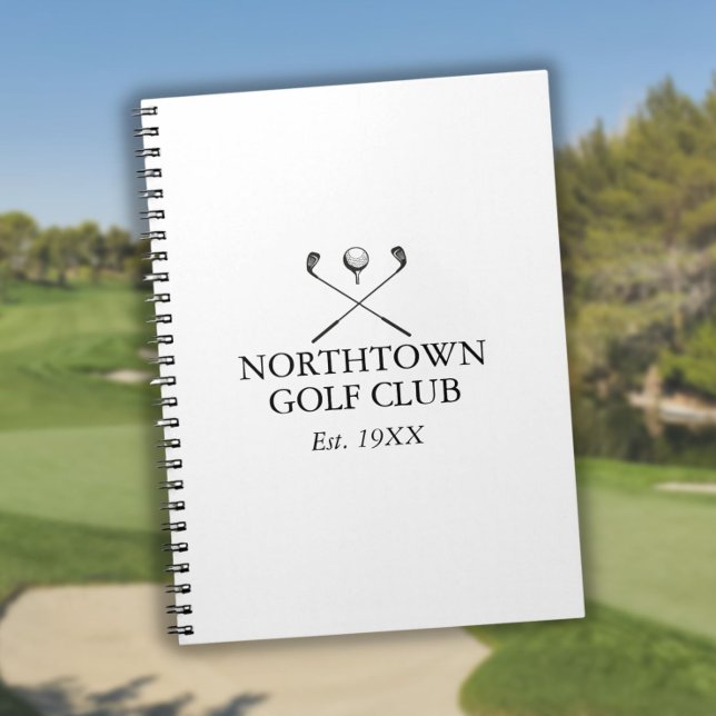 Personlig klassisk golfklubbnamn anteckningsbok (Personalized Classic Golf Club Name Notebook)