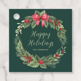 Personlig Klassisk Grönt Julkrans Gåvor Etiketter