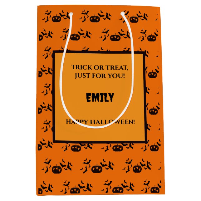 Personlig klassisk halloweenpresentpåse (Framsidan)