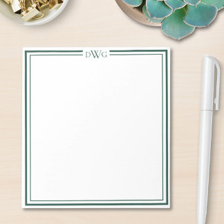 Personlig klassisk monogram initial bokstav anteckningsblock