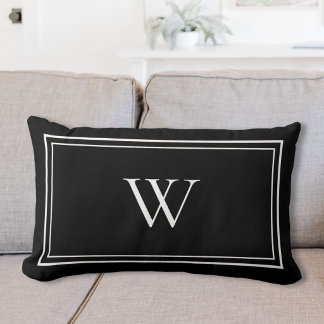 Personlig klassisk monogram initial bokstav namn lumbarkudde