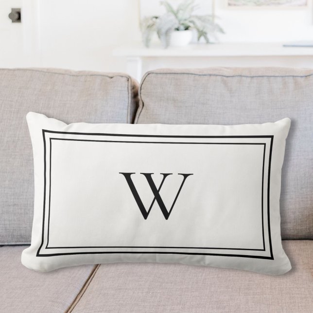Personlig klassisk monogram initial bokstav namn lumbarkudde (Skapare uppladdad)