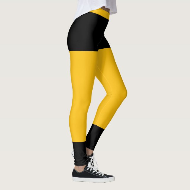 Personlig Klassisk Solgul Svart Accent Leggings (Höger)