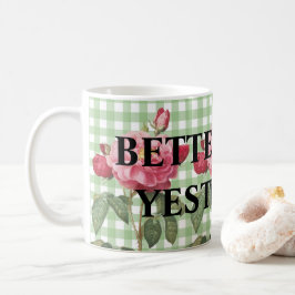 Personlig klassisk tartan grön lanternstils- kaffemugg