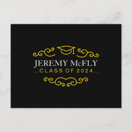 Personlig klassutexamen meddelande vykort