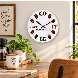 Personlig Klocka för Kaffeälskare på Vägg