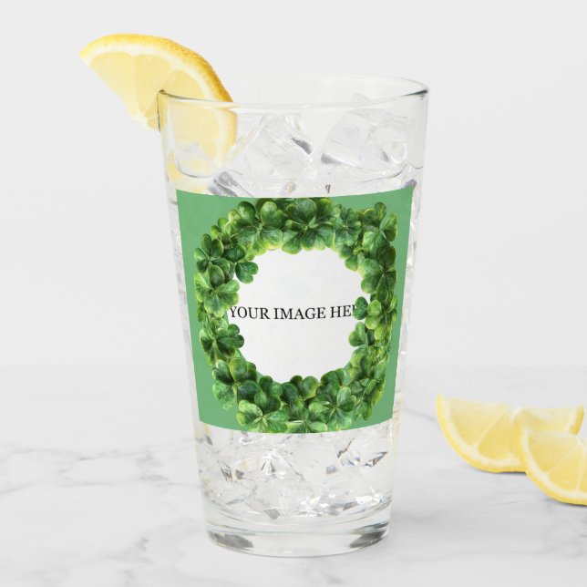 Personlig Klöver Shamrock Glaskopp (Framsida Ice)