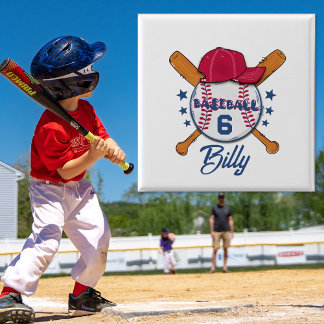 Personlig knapp med basebollnamn och -nummer | Cus