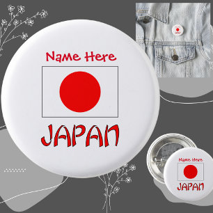 Personlig knapp med Japans flagga och kulturarv