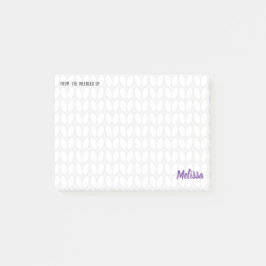 Personlig Knitting Stitch Post-it Block