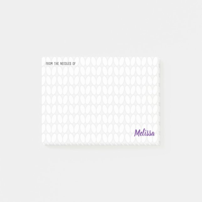 Personlig Knitting Stitch Post-it Block (Framsida)