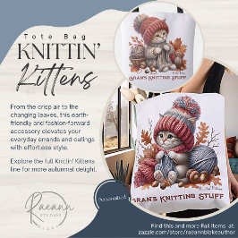 Personlig Knittin'Kittens Tote Tygkasse