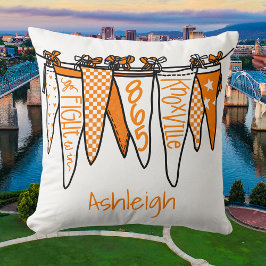 Personlig Knoxville Orange & White Pennant Kudde