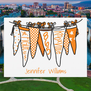 Personlig Knoxville Orange & White Pennants Anteckningskort