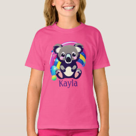 Personlig Koala Bear och Rainbow T Shirt